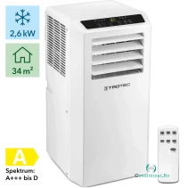 Aer conditionat portabil Trotec PAC 2610 S Capacitate 9000 Btu Debit 320mc/ora Telecomanda Display Timer Auto