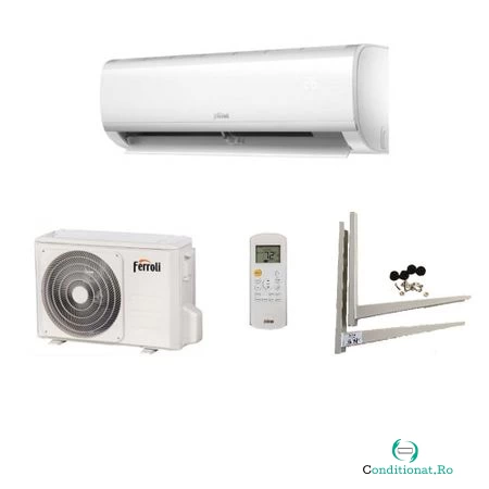 Aparat aer conditionat Ferroli Diamant S 24000 BTU cu suporti inclusi, control prin wi-fi, functie follow me, agent R32, programare orara, clasa energetica A++ la racire la 4,040.79 lei ron